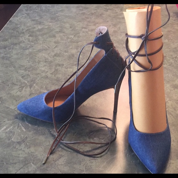 Nine West Shoes - Nine West Denim Lace Up Pumps